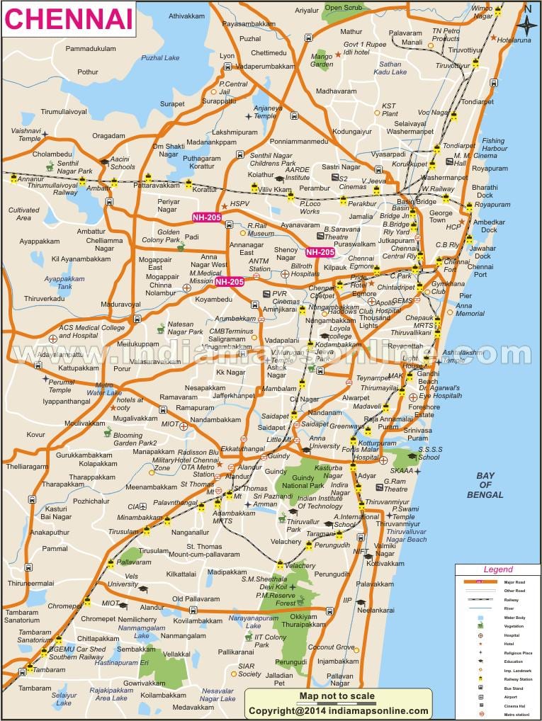チェンナイ市内全地図
