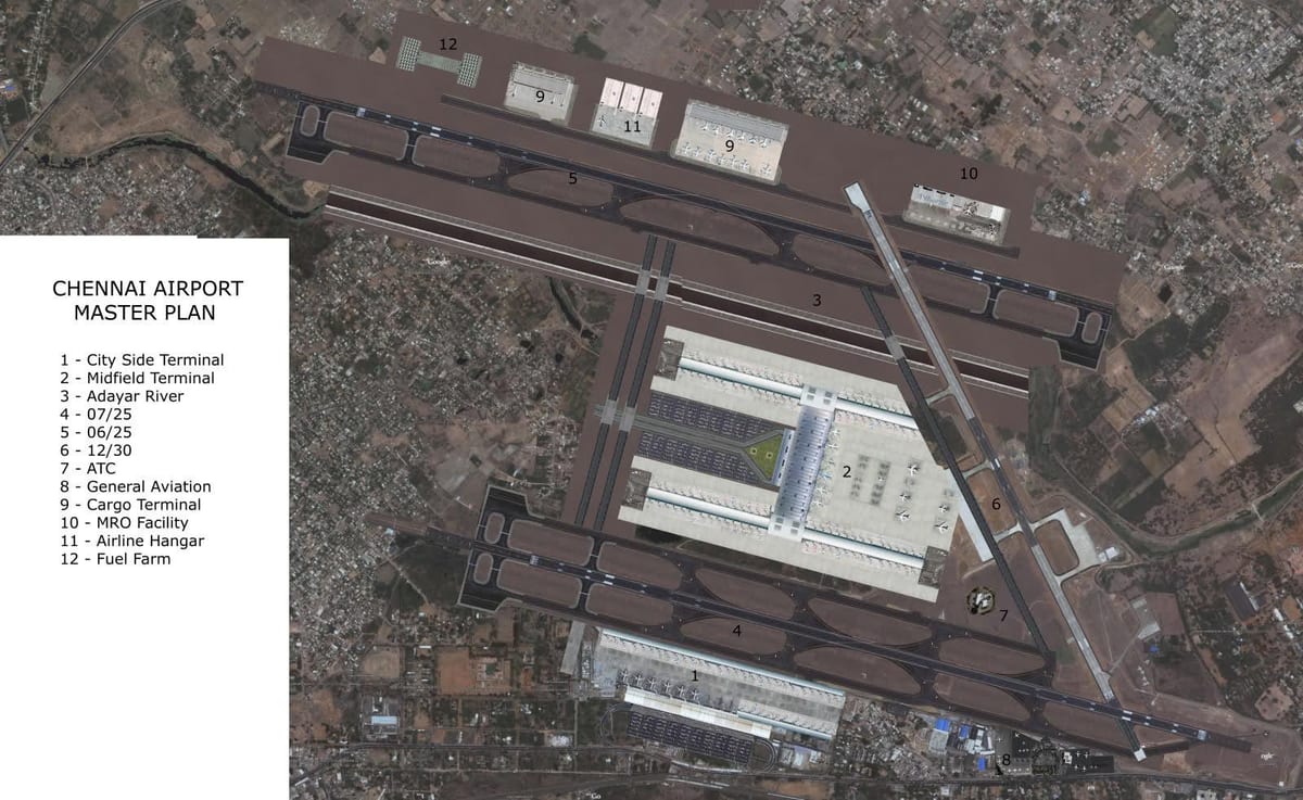 地図のチェンナイ空港