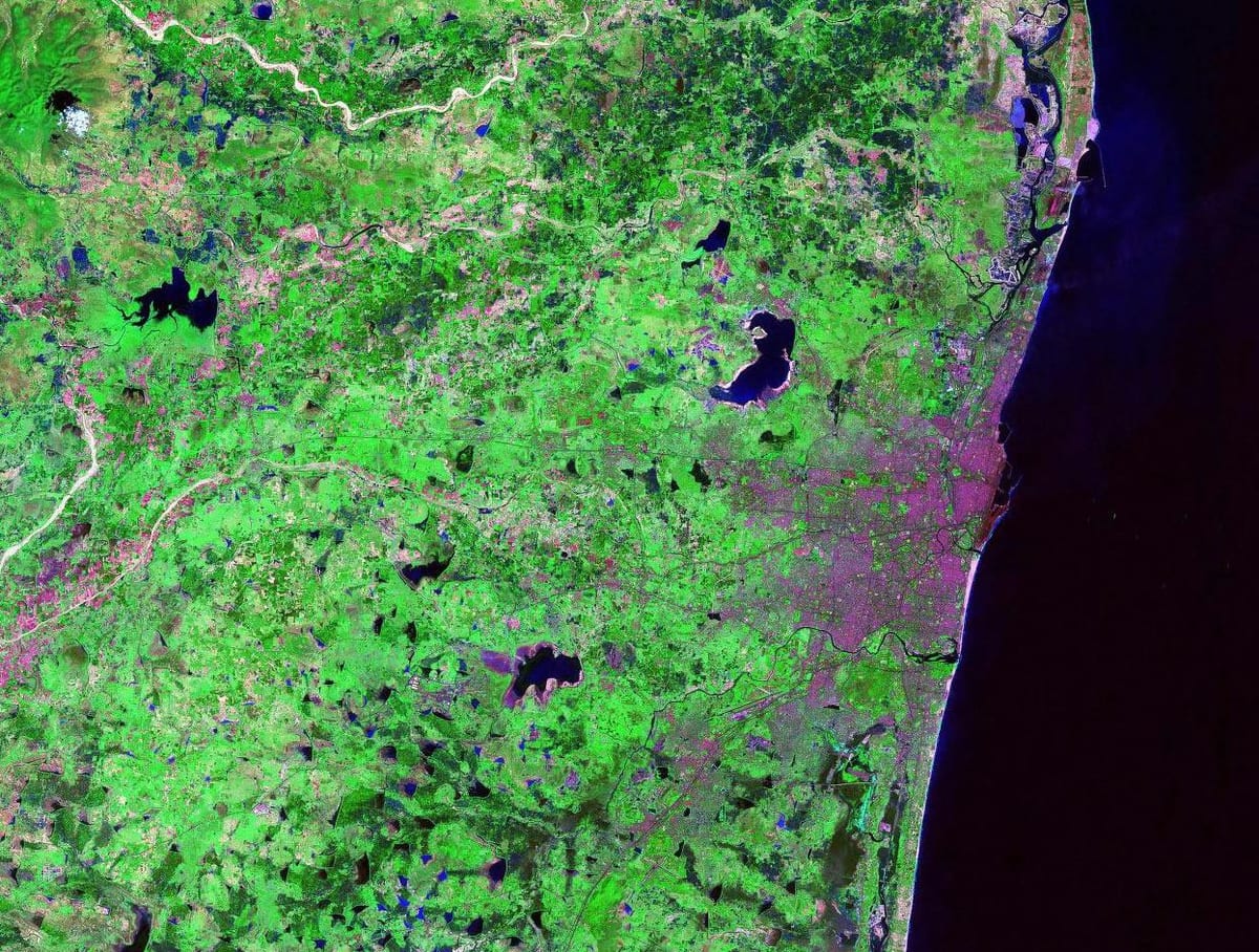 衛星地図のチェンナイ