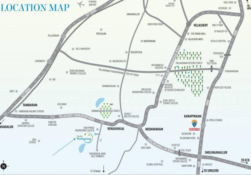 Medavakkamチェンナイ地図