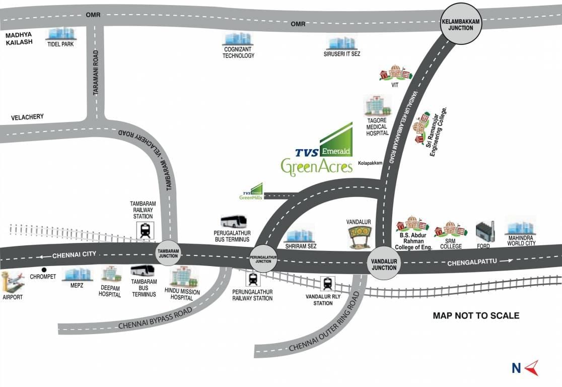 地図のチェンナイPerungalathur