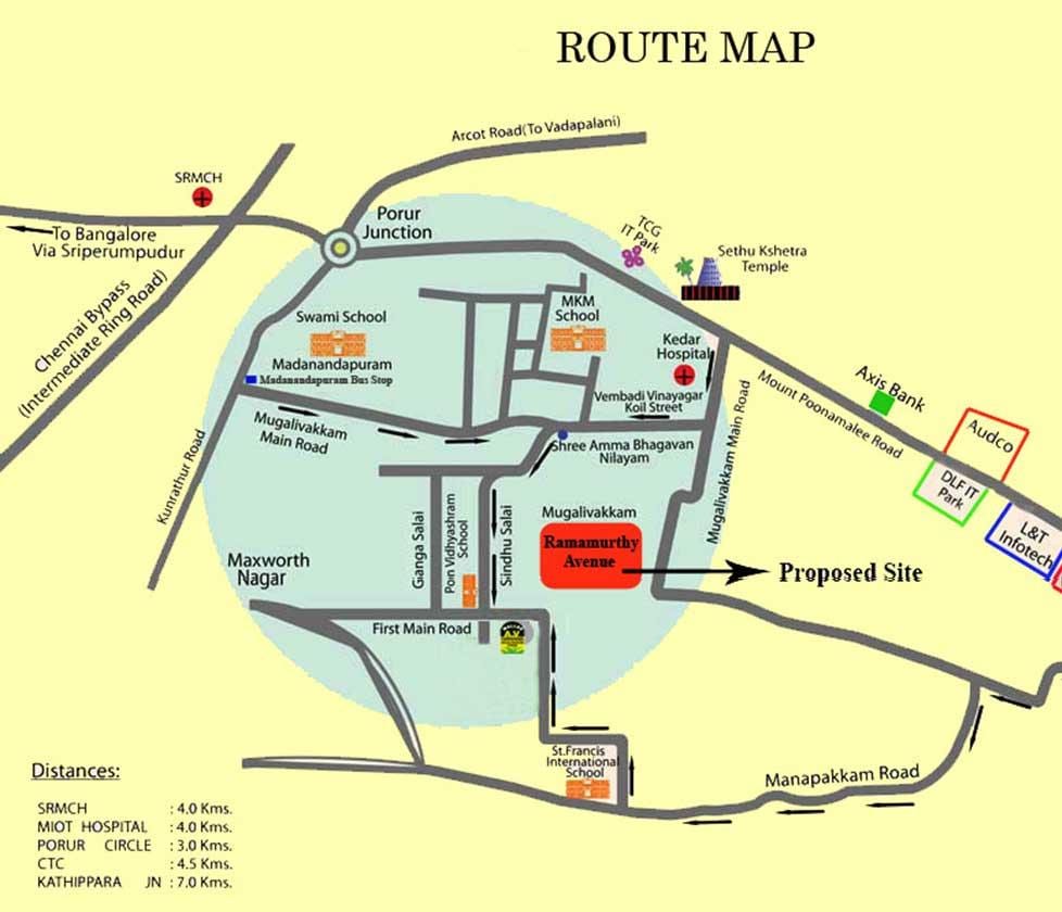 Porurチェンナイ地図